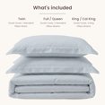 thumbnail image 6 of Bioweaves 100% Organic Cotton King Duvet Cover Set, 3-Piece, 300 Thread Count Sateen Weave GOTS Certified Comforter Cover with Buttoned Closure and 2 Pillow Shams – Shore, 104x90 inches, 6 of 9