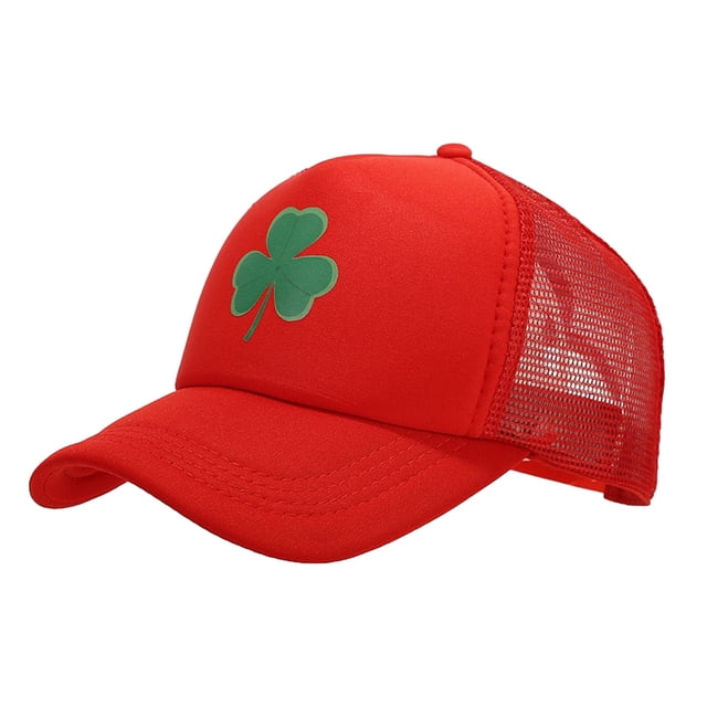 GDREDA Men's Hats Three Leaves Pattern Baseball Cap Tongue Outdoor Sun Hat,Red