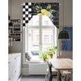 thumbnail image 4 of Lemon Swag Valances for Windows, Small Curtains Drapes, Spring Summer Black White Checkered Plaid Kitchen Window Curtains Over Sink Rod Pocket Window Treatment Valance for Bedroom/Bathroom 56"x36", 4 of 5