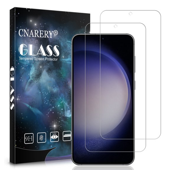 [2 Pack] Cnarery Galaxy S23 Plus Screen Protector, Fingerprint Unlock 9H Tempered Glass Film for Samsung Galaxy S23  Screen, 3D Curved, Bubble Free, Easy Installation, Case-Friendly