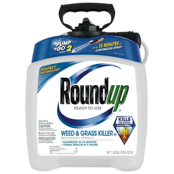 Roundup Ready-to-Use Weed & Grass Killer III with Pump 'N Go Sprayer, 1.33 gal