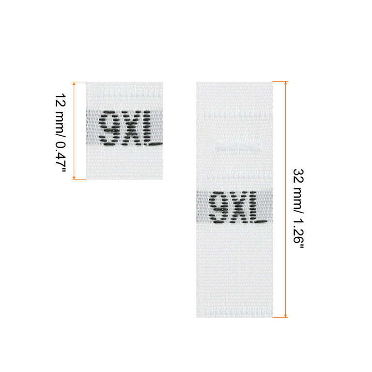 500PCS size labels fabric embroidered polyester clothes size labels