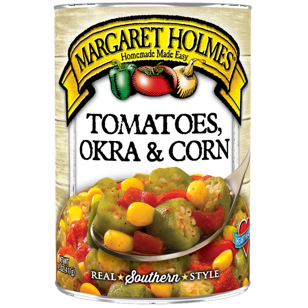 Margaret Holmes Tomatoes, Okra and Corn, 14.5 oz