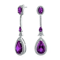 Bling Jewelry Womens Art Deco Dangle Chandelier Earrings CZ Teardrop Gemstone