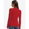 thumbnail image 2 of Women's Long Sleeve Mock Turtleneck Tops Casual Slim Fitted Lightweight Under Layer Pullover Shirts, 2 of 6