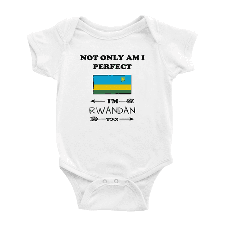 

Not Only Am I Perfect I m Rwandan Too! Baby Rompers Baby Bodysuit (White 6-12 Months)