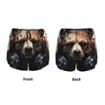 thumbnail image 5 of Picia Urban Bear With Headphones Pattern Women's 2 in 1 Athletic Running Shorts High Waisted Workout Casual Gym Sweat Shorts with Comfy Liner Zipper Pockets-Large, 5 of 9