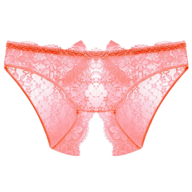 Moonker Women's Lace Underpants Open Crotch Panties Low Waist Briefs  Underwear 