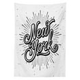 thumbnail image 3 of Ambesonne Vintage Tablecloth Rectangular Table Cover, New York Typography, 60"x90", Black White, 3 of 4