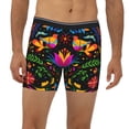 thumbnail image 2 of Cauagu Mexican Flower Traditional1 Print Men's Boxer Briefs, Funny & Cute Underwear Elastic Waistband Briefs Ideal Gift for Men,1-Pack, 2 of 7