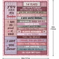 thumbnail image 6 of Sweet 14th Birthday Gifts for Girls Blanket 60"x50", Sweet 14 Gifts for Girls - Best 14th Birthday Gift Ideas - Funny Gift for 14-Year-Old Girl - 14th Bday Party Decorations for Women Blankets, 6 of 6