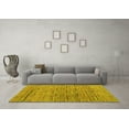 thumbnail image 3 of Ahgly Company Machine Washable Indoor Square Abstract Yellow Modern Area Rugs, 5' Square, 3 of 4