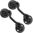 thumbnail image 1 of GFDYREE (2 Pack) 4" Privacy Hook and Eye Latch Easy Lock for Barn Door, Black, 1 of 5