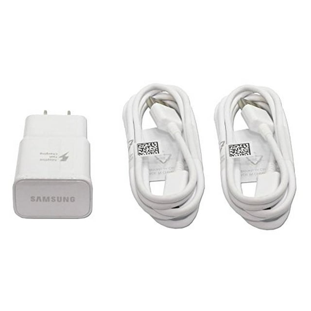 Samsung Galaxy Adaptive Fast Charging Wall Charger + 2 x Long Samsung Micro Usb Charging Cable