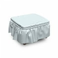 thumbnail image 1 of Celtic Ottoman Cover, Vintage Ornaments Flower, 2 Piece Slipcover Set with Ruffle Skirt for Square Round Cube Footstool Decorative Home Accent, Standard Size, Pale Blue, by Ambesonne, 1 of 5