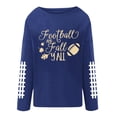 thumbnail image 2 of Baqcunre Hoodies For Women Women'S Monogram Printed Loose Round Neck Long Sleeve Sweatshirt Top Sweatshirt For Women Fall Clothes For Women 2023 Blue L, 2 of 3