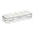 thumbnail image 2 of Plastic Pencil Box Large Capacity Pencil Boxes Clear Boxes with Snap-Tight Lid Stylish Office Supplies Storage Organizer Box Green and Peach Bow Pattern, 2 of 7