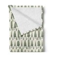 thumbnail image 2 of Woodland Soft Flannel Fleece Blanket, Repeating Pattern of Green Tones Forest Trees Pastel Simplistic Print, Cozy Plush for Indoor and Outdoor Use, 50" x 60", Pale Reseda Green Ivory, by Ambesonne, 2 of 5