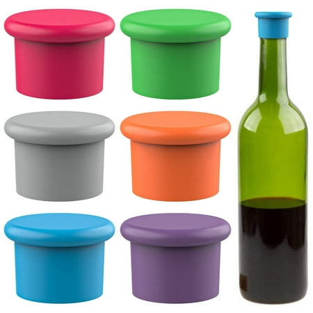 LAI FION Reusable Silicone Wine Corks, 6 Pieces