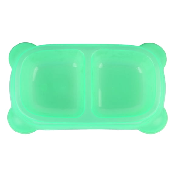 WHAMVOX Pet Double Feeder Bowl for Cats and Dogs Anti-Skid Design Safe PP Material Light Green