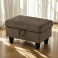 thumbnail image 5 of JESTOP 28.5" Ottoman with Storage, Fabric Ottoman Foot Rest Stool, Rectangle Upholstered Footstool, Storage Bench, 5 of 7