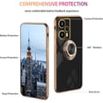 thumbnail image 4 of Compatible with Poco F5 Case for Women Men Cute Xiaomi Poco F5 Phone Case Shockproof Cases with Luxury Plating Gold Edge Kickstand Protective Case Cover (Black), 4 of 14