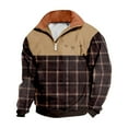 thumbnail image 1 of 2DXuixsh Chandails à Capuchon pour Hommes Chandail Décontracté Imprimé Manches Longues Col Montant Chandail en Molleton Ample Loisirs Confortables Col Rond Tops Marron Taille G, 1 of 2
