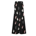 thumbnail image 5 of CHOK Robe Longue Ample Sans Manches en Coton et Lin pour Femmes, Robe d'Été Décontractée Unie, Robe de Plage avec Poches, 5 of 5