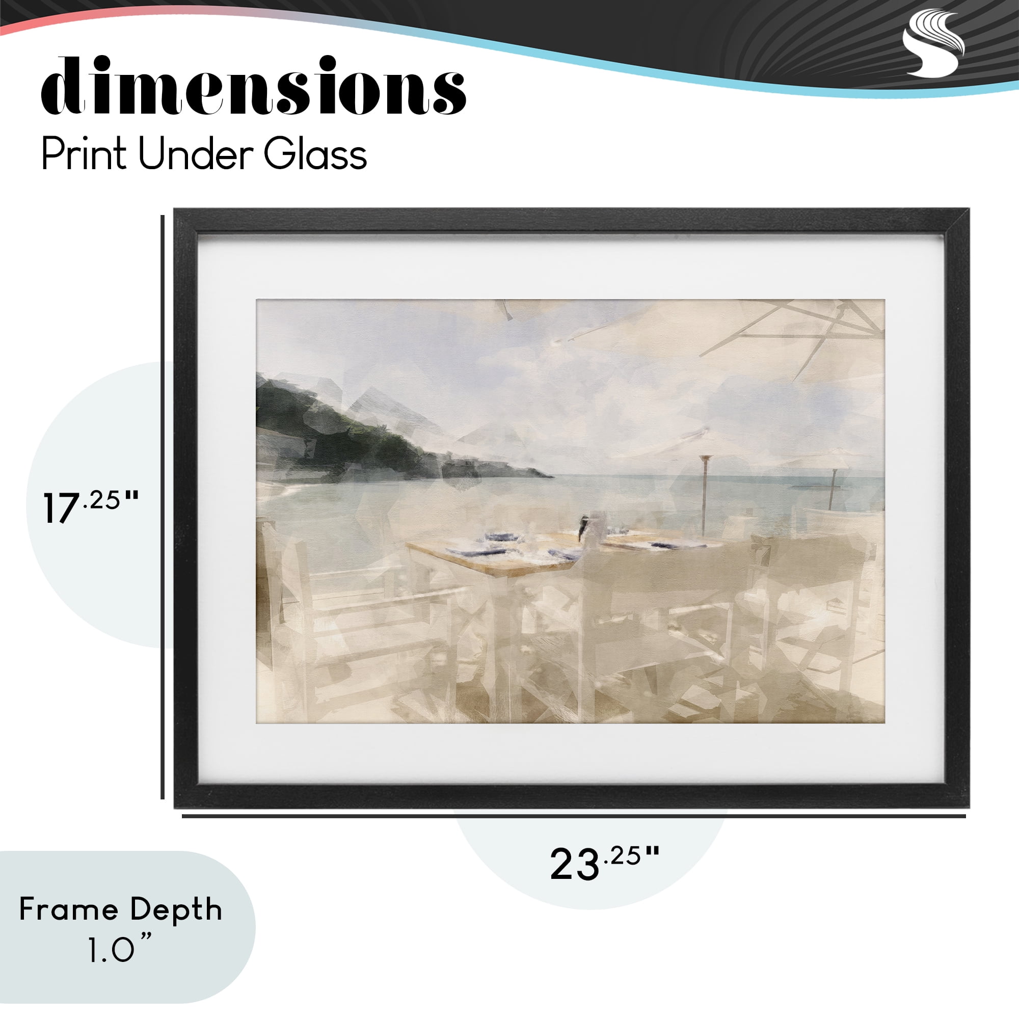 Stupell Industries Table By The Sea Black Framed Print Under Glass, design by Noah Bay