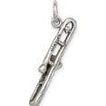 thumbnail image 4 of Sterling Silver Antiqued Trombone Charm Casted Polished 3-D Gorgeous Artisan Vibrant Bring sparkle and sophistication to your day, 4 of 4