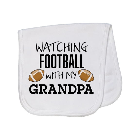 Inktastic Watching Football with My Grandpa Baby Burp Cloth