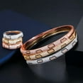 thumbnail image 2 of Rose Gold Plated Cobra Cubic Zirconia Snake Bangle Ring Set for Women Jewelry, 2 of 9