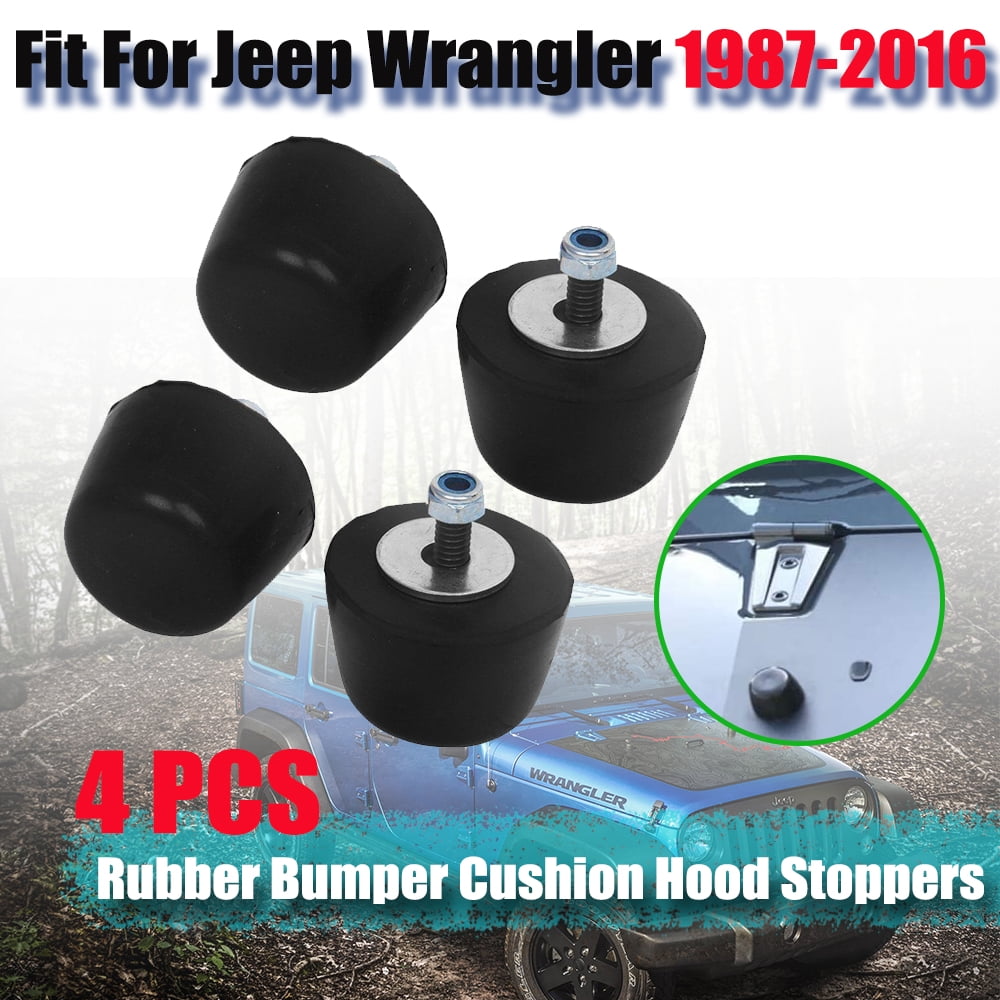 ELITEWILL 4 PCS Hood Bumper Stops Fit for Jeep Wrangler 19872016