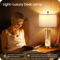thumbnail image 3 of 25.6" Gold Table Lamps Set of 2, Tall Bedside Lamps with Nightlight, Modern Nightstand Lamp with USB Ports, Desk Lamp for Bedroom, Living Room, Office, LED Bulbs Included, 3 of 6