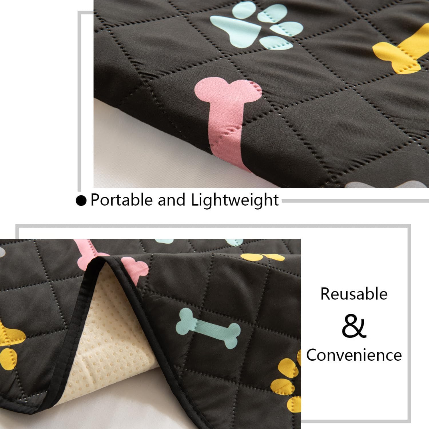 Dog Crate Pads Dog Pee Pads Rugs Washable Dog Pads, Non Slip Puppy Pee Pads for Small Dogs, Waterproof Pet Pad Rug, Dog Whelping Training Pads for Dogs, 2 Pieces, 20"x30"