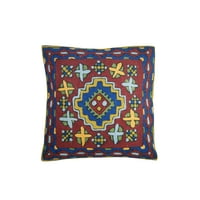 Mogul Handmade Indian Cushion Cover Woolen Embroidered Suzani Pillow Cases Boho Decor