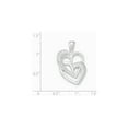 thumbnail image 2 of White Sterling Silver Charm Pendant Polished 2 Hearts, 2 of 2