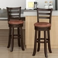 thumbnail image 4 of Costway 30" Bar Height Swivel Barstools Set of 4 with Back, Faux Leather Seat for Pub, 4 of 9