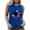 Blue, variant on Onlywo Blouses for Women Plus Size, Women's Fashion Independence Day Tops Sleeveless Round Neck Loose Tank Top T Shirt Flag Print Trendy Comfy Blouse