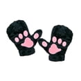 thumbnail image 2 of Guantes de Cosplay para Mujeres y Niñas Salvador Guantes de Felpa Suaves Invierno Cálidos G Negro, 2 of 9