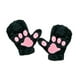 thumbnail image 2 of Guantes de invierno cálidos, guantes de felpa suaves, mitones, guantes de moda para mujer, guantes con diseño de pata de dibujos animados. Negro, 2 of 9
