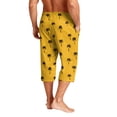thumbnail image 6 of Mens Swim Trunks Men's Casual Resort Hawaiian Print Drawstring Cropped Capri Pants Summer Beach Swim Trunks with Elastic Waist Quick-Dry Shorts for Vacation Travel Yellow M, 6 of 9