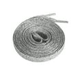 thumbnail image 2 of Toptie Metallic Glitter Flat Shoelaces 45 Inch, Fashion Bling Colored Shoelaces - Silver, 2 of 7