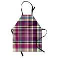 thumbnail image 1 of Checkered Apron Vintage Scotland Pattern in Purple Tones Abstract Retro Traditional Tile, Unisex Kitchen Bib Apron with Adjustable Neck for Cooking Baking Gardening, Cream Blue Purple, by Ambesonne, 1 of 3