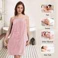 thumbnail image 2 of Toalla Robe PJGGZ para mujer, ajustable, talla S/M, rosa claro, 2 of 5