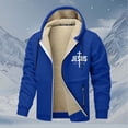 thumbnail image 2 of Telankuip Mens Jesus Full Zip up Sherpa Lined Hoodies Plus Size Graphic Christian Faith Outdoor Athletic Thermal Jackets with Pockets Winter Warm Comfortable Stylish Outwear Sky Blue M, 2 of 4