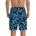 thumbnail image 3 of Kdxio Blue Butterfly Print Mens Sleep Shorts Bottoms Soft Comfy Pajama Wear Pants with Drawstring Pockets, 3 of 7