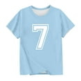 thumbnail image 4 of Atogsazn Kids Boys Casual Short Sleeve Tshirt Crew Neck Number 7 Pullover Tshirt Summer Soccer Basic Tops Clothes 01-Sky Blue 3-4 Years Fashion, 4 of 6