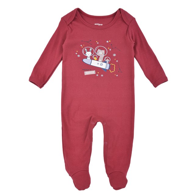 Mameluco de Manga Larga en Algodón Hipoalergénico con Estampado Baby Creysi Rojo 6 Meses