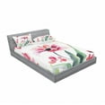 thumbnail image 3 of Ambesonne Floral Fitted Sheet & Pillow Sham Set, Watercolor Pastel Boho, Twin, Multicolor, 3 of 3